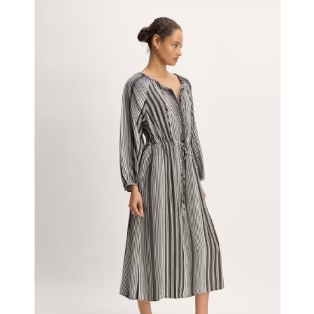 Everlane Black & White Vertical Stripe Maxi Dress